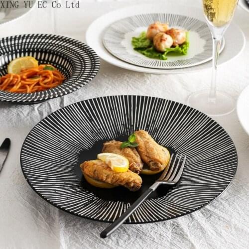 High-end Steak Plate Home Breakfast Plate Nordic Set Plate Tableware Decoration 10 Inch Ceramic Large Disc Tableware Supplies