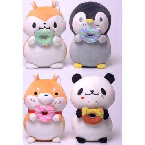 Japanese creative cartoon donut series hamster Shiba dog panda penguin plush toy doll cute doll