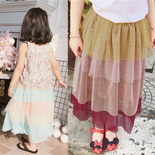Tonytaobaby Summer New Girl Baby Light Extravagant Rainbow Fluffy Net Yarn Princess Skirt Half Body Skirt