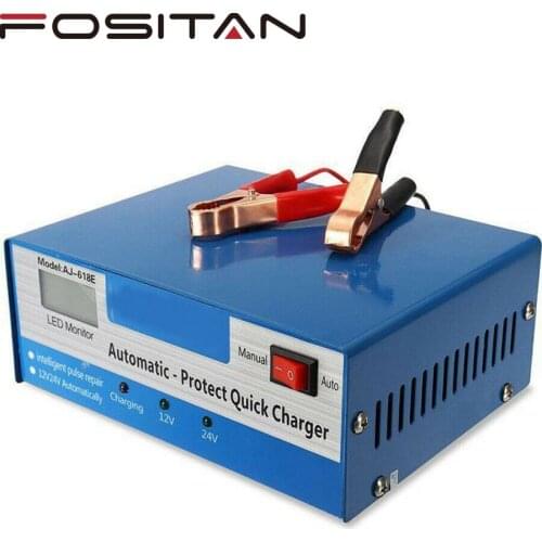 Car Battery Charger 10A 12V/24V 6-200AH Car Battery Charger Motorcycle Automatic Intelligent Pulse Repair Intelligent Charging