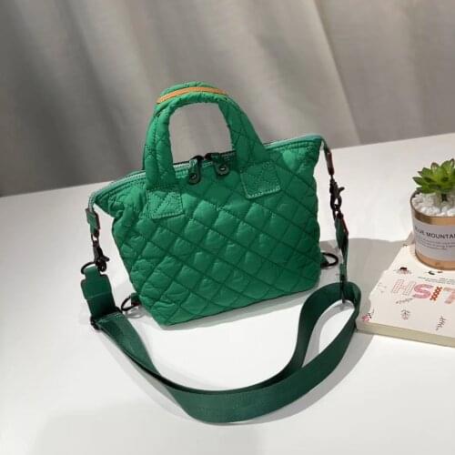 Women novelty winter space cotton pad crossbody bag for female mini casual soft black green god silver shoulder bag