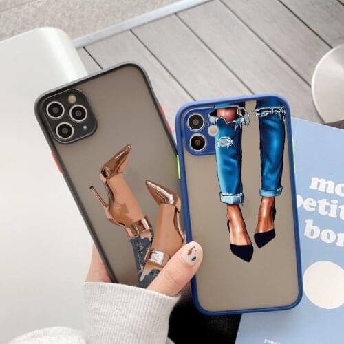Girl Boss Women Coffee Phone Case For iphone 7 8 6S Plus 12 11 Pro Max X XS MAX XR SE 2020 Fashion Lady High Heel Hard Covers