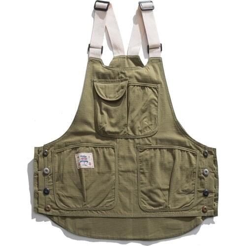 Tooling Multi Pocket Vest Pearl Sail Lattice Sling Double Breasted Multi-function Waistcoat Outdoor Hiking Sports Cargo Clothing