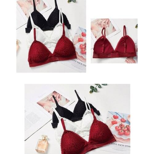 1/2PCS French Style Bralette Seamless Deep V Lace Bra Wireless Thin Underwear Sexy Lingerie Soft Push Up Bras For Women Hot