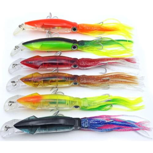 1PCS Big Size Squid Skirts Trolling Bait Hardbody Fishing 24cm/40g Fishing Lure Tuna 6 Colors Squid Bionic Lures