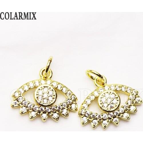16 Pcs Zirconia Eyes necklace Charms Pendant jewelry Necklace pendant fashion jewelry women accessories Jewelry charms 8211