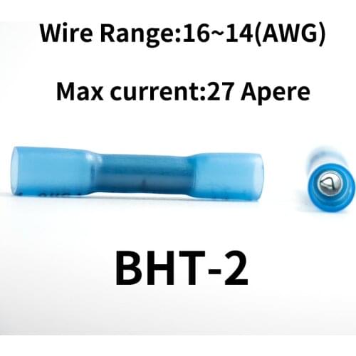 20/30/50Pcs Heat Shrink Wire Connectors AWG 16-14 1.5-2.5mm2 Blue Waterproof Insulated Automobile Terminals Cable Dropship crimp