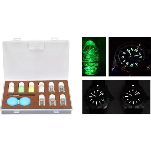 4 Color Watch Luminous Powder 5pcs Mixing Liquid Watch Part Repairing Tool