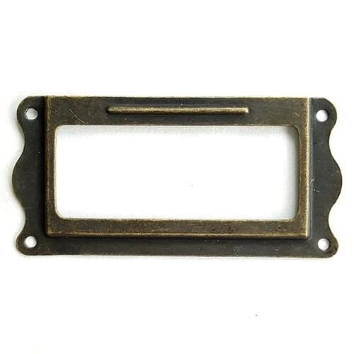 40pcs 63*31mm Antique Bronze Card Holder Metal Label Brand Card Drawer Shelves Note Accessories Wholesale