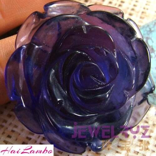 5pcs/lot Fashion Purple Crystal Amethysts Carved Rose Pendant Gem-Stone Flower Pendant Figurine Jewelry for Girl Love Gift RP07