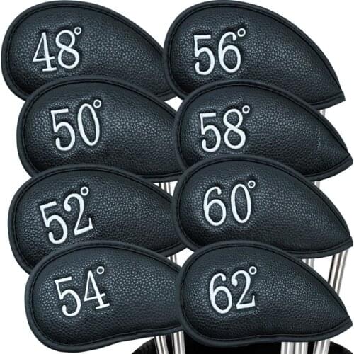 8/12Pcs Number Golf Iron Cover Magnetic Synthetic Leather Covers 48 50 52 54 56 58 60 62 Both Sides Headcovers Set Drop Shipping