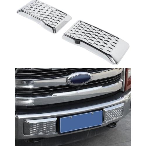 ABS Chrome Car Outer Front Bumper Cover Trims For Ford F150 F-150 2015+ Car Exterior Accessories Styling
