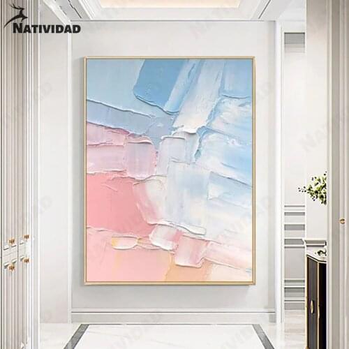 Abstract Pink Canvas Painting Wall Art Decor Poster Beautiful Print Poster Large Area Living Room Bedroom Home Decoration
