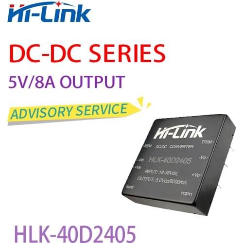 Free shipping dc dc step-down module HLK-40D2405 18-36V to 5V 8A 40W output DC DC converter module Hi-Link dc dc boost module