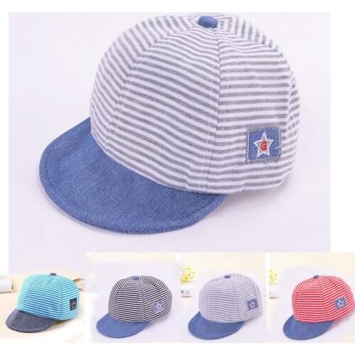 Spring Summer Baby Hat Striped Baby Girl Boy Baseball Cap Outdoor Infant Toddler Sun Hat Soft Kids Children Snapback Hip-Hop Hat
