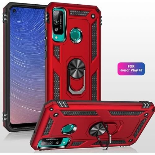 Military Armor Shockproof Case For Huawei Y5P Y6P Y7P 2020 P40 Lite E Honor Play 4T Magnetic Metal Ring Stand Holder Back Cover