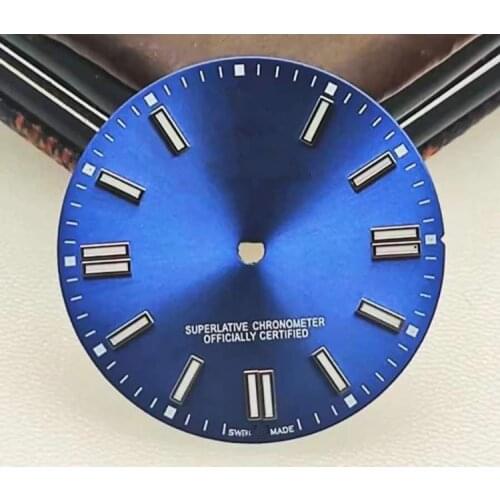 28mm Blue Luminous Watch Dial for ETA2824/2836 8215/8200 2813 Movement with R Logo