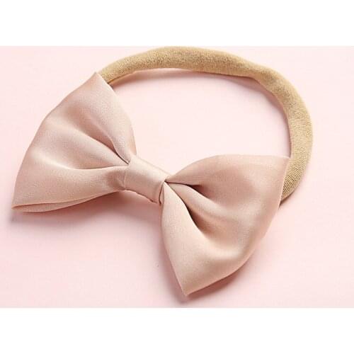 Baby Headband Hair Bows For Girls Silk Hairbands Newborn Nylon Hair Accessories Soft Children Tracelss Bandage Infant Head Band