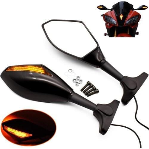 For Honda CB1000R CBR 1000RR 1100XX ST1300 PCX 125 150 Motorcycle Side Rearview Mirrors Turn Signals Indicator With LED Lights