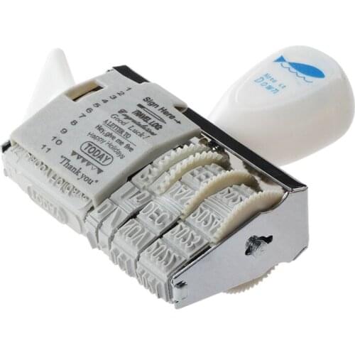 Hot DIY Words and Date Wheel Rubber Dater Roller Stamp Stationery