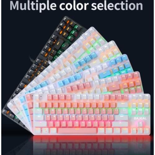 USB Wired Mechanical Keyboard With RGB Backlight 87 Keys Green Axis Gaming Keyboards For PC Computer Gamer Tablet Desktop Russia