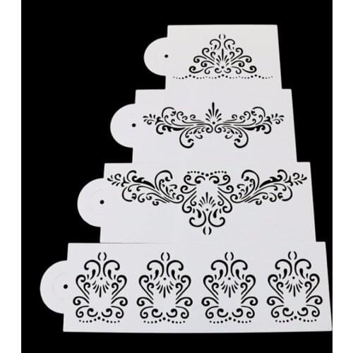 4pc Stencils For Decor DIY Painting Wall Scrapbooking Photo Album Embossing Bullet Journal Accessories Cake Spray Mold Template