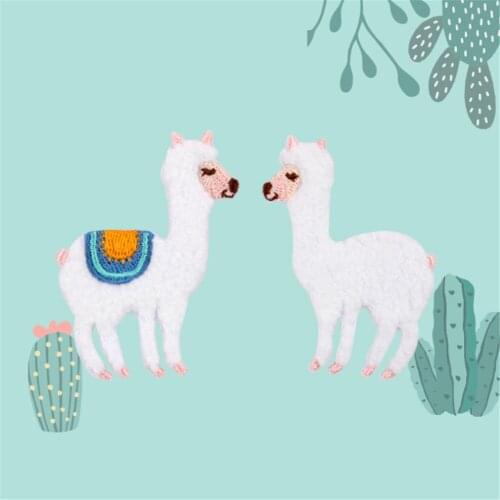 Maxsin 1 Pcs High Quality Animal Embroidered Cute Alpaca Sticker Garment Accessories Iron On Clothes Patch Decorative DIY