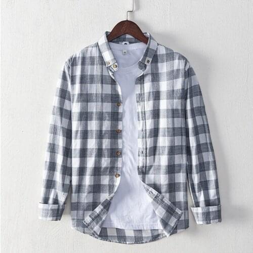 2021 New Suehaiwes brand Italy plaid shirt men casual comfortable pure cotton shirts for men long sleeve fashion shirt mens