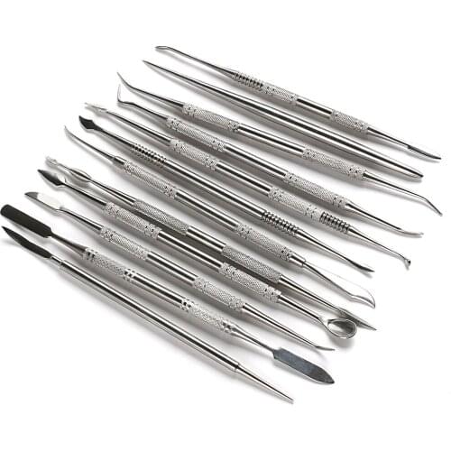 12pcs Wax Knife Kit Carvers Stainless Steel Clay Sculpture Blade Pottery Metal Carving Modeling Set Tools for DIY Jewelry Making