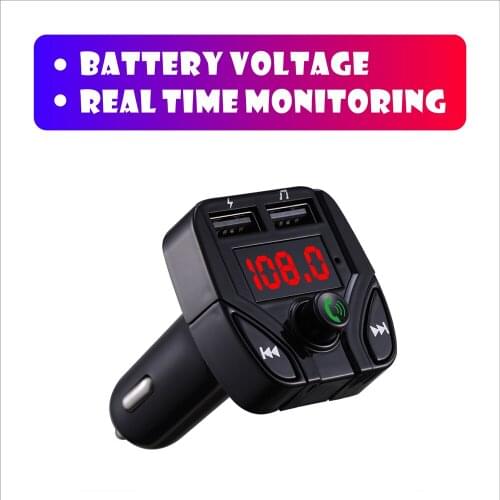 New Car Bluetooth 5.0 FM Transmitter Wireless Handsfree Audio Receiver Auto MP3 Player Dual USB Fast Charger Car Accessories