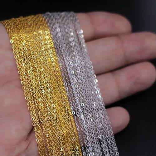 40cm/45cm High Quality 925 Sterling Silver Necklace Gold Silvercolor Jewellery Making Findings Chain DIY Jewelry Making Finding