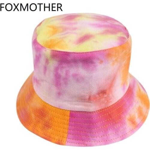 FOXMOTHER New Multicolor Graffiti Tie Dye Bucket hats Hip Hop outdoor sports Summer Fishing Gorros boonie Hat Caps Man Women