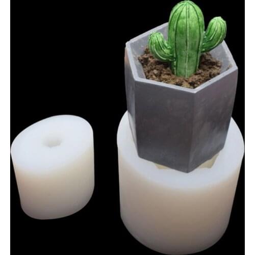 Durable Silicone Cactus Flower Pot Mold Cement Concrete Mould DIY Succulent Plant Making Clay Crafts