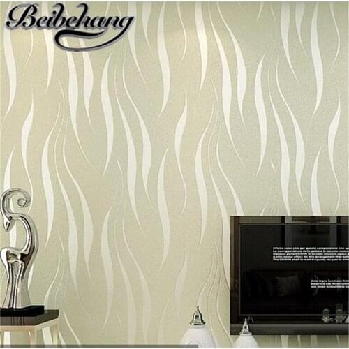 Beibehang Simple modern TV background wall paper bedroom living room striped non-woven thickened 3d stereo wavy wallpaper behang