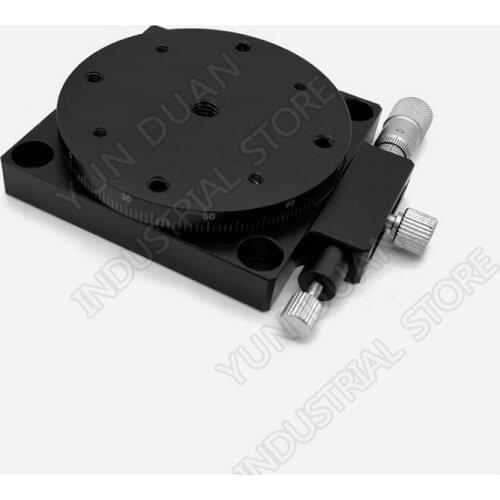 R Axis 60MM 2.4" Manual 360 Degrees Rotary Sliding Table Micrometer Precision Displacement Adjust Angle Platform Optical RS60-L