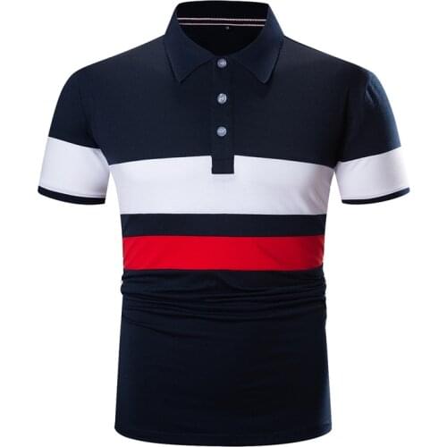 2020 Spring Summer New Classic Solid Polo Shirt 100% Cotton Short Sleeve Casual Stripe Polo Shirts Homme Basic Tops Clothing,612