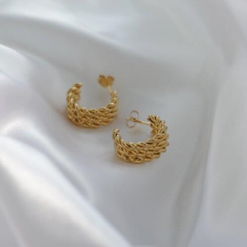 Tarnish Free & Waterproof Chunky Chain Earrings Stainless Steel Hoop Earring 2021 Jewelry