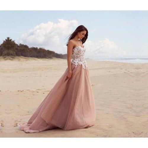 Sleeveless Sweetheart Wedding Dress 2021 Wedding Gown Tulle Vestido De Noiva Appliques Backless Bride Dresses Custom Made