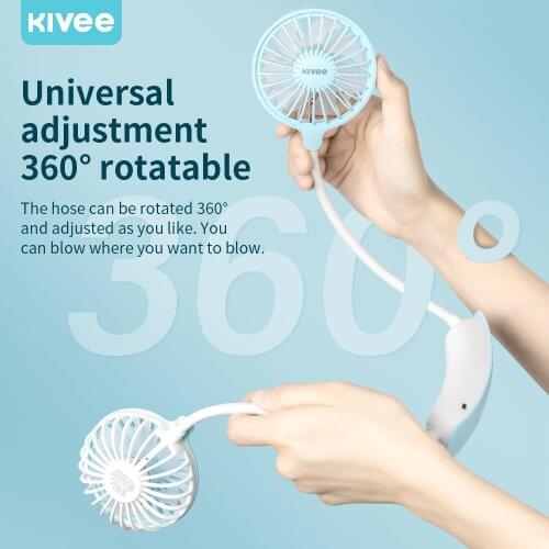 USB Portable Fan Cold Fan Hands Free Neck Fan Hanging Rechargeable Mini Sports Fan 3-Speeds Adjustable Neck Dual Fan Home Office