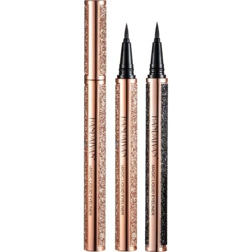2-In-1 Waterproof Adhesive Eyeliner Quick-Drying Black Liner Pen Women Long Lasting Cosmetic Pencil Beauty Eye Liner Makeup