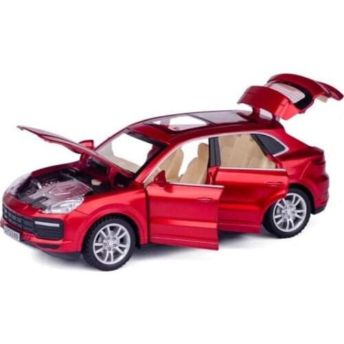 1: 32 Simulation of The Car Model of The Car Cayenne Alloy Childrens Sound and Light Toys Car Boys Birthday Gift Red