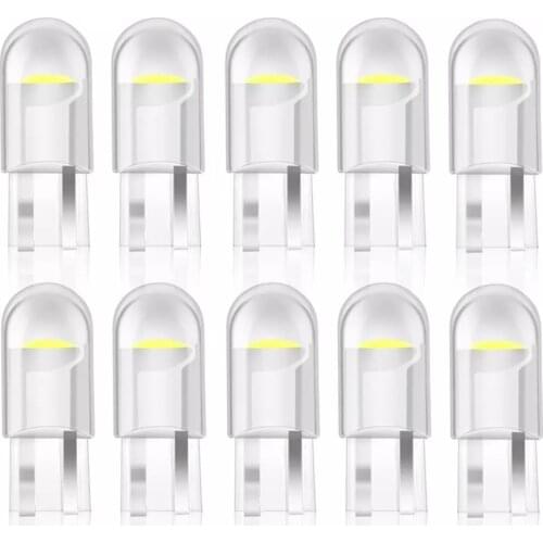 10PCS New T10 W5W WY5W 168 501 192 2825 COB LED Car Wedge Parking Light Side Door Bulb Instrument Lamp Auto License Plate Lights