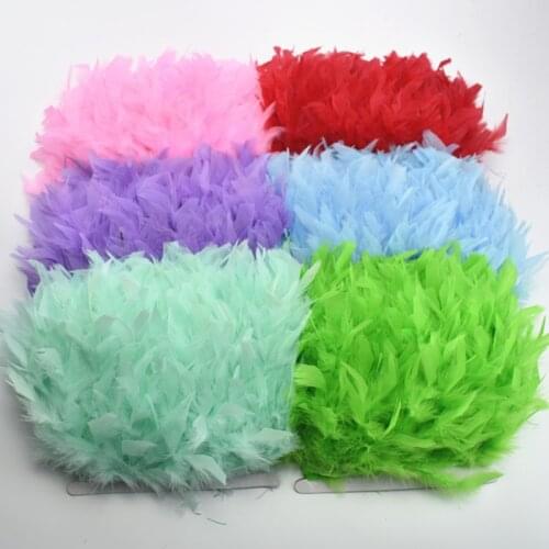 2Meters/Lot Turkey Feather Trim Fringe Ribbon 5-6" Marabou Turkey Feathers Trim Skirt Dress Trims Wedding Decoration Accessories
