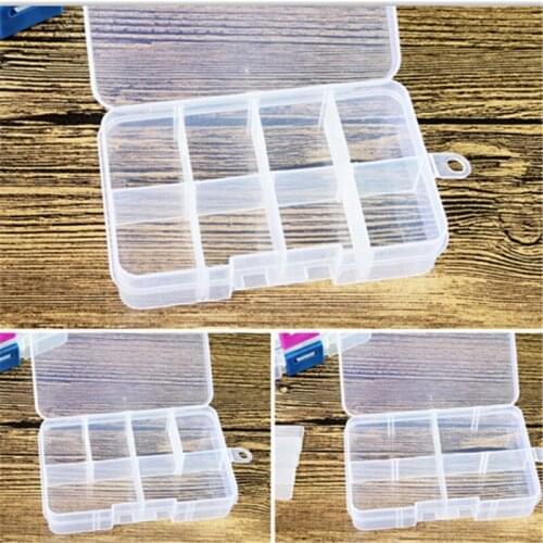 2PCS Plastic 8 Slots Adjustable Jewelry Storage Box Case Craft Organizer Bead