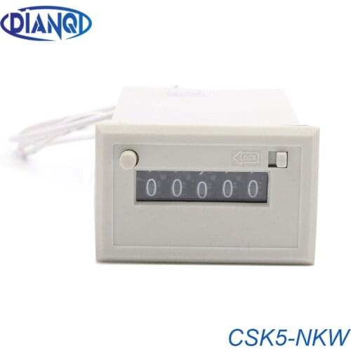AC 220V 110V DC24V DC12V CSK5-NKW CSK5-YKW 5 digits Industrial counter Mechanical Electromagnetic counter switch