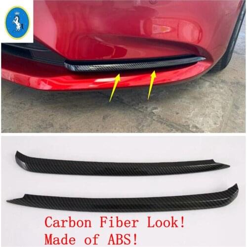 Yimaautotrims Auto Accessory Front Fog Lights Lamp Eyelid Eyebrow Panel Cover Trim Fit For Mazda 6 2019 2020 ABS Carbon Fiber