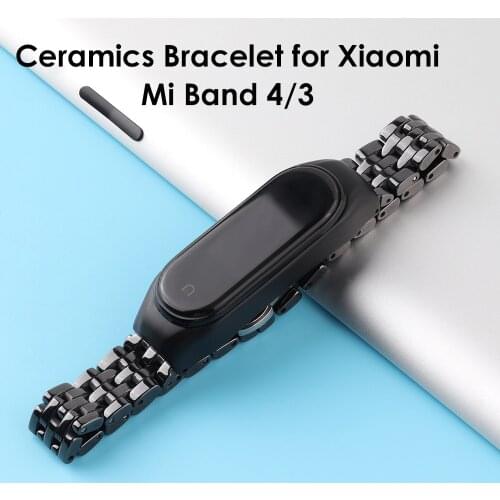 Ceramics Bracelet for Xiaomi Mi Band 4 5 Straps Stainless Metal pulseira Woman Man Miband 3 Wristband Replacement Black Luxury