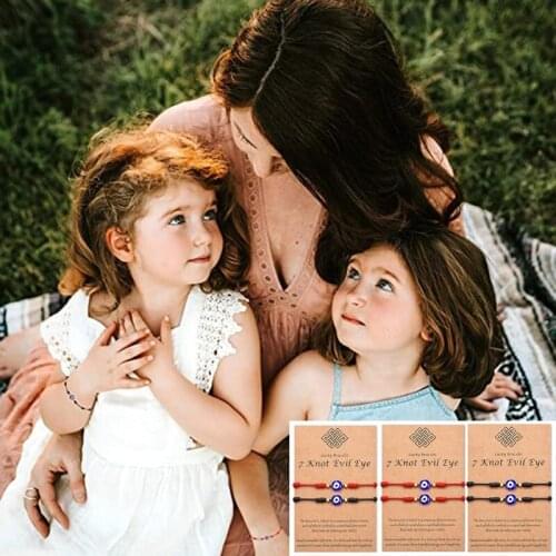 X7YC Evil Eye Charm Bracelets for Women Men Teen Girls Adjustable Lucky Present for Wife Husband Boyfriend 2 Pieces