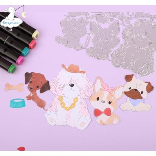 Bunnymoon Dogs Stencil Metal Cutting Dies For Scrapbooking Practice Hands-on DIY Album Card Craft Decoration