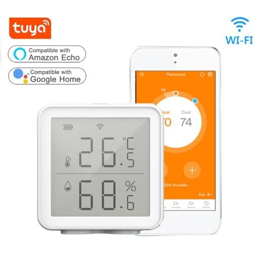 Smart Life Tuya WIFI Temperature and Humidity Sensor Indoor Hygrometer Thermometer Detector Support Alexa Google Home